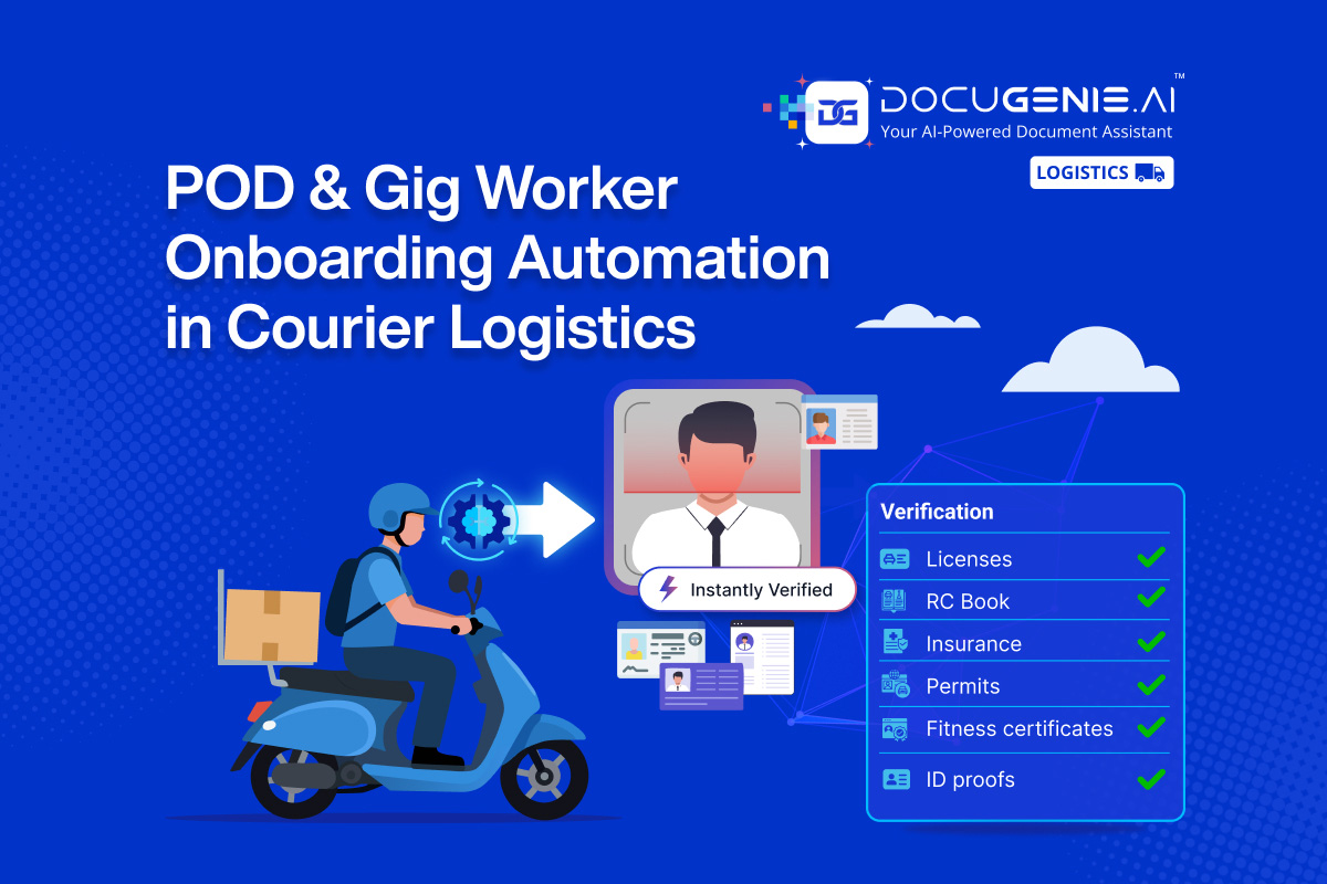 AI-powered logistics control hub automating Proof of Delivery verification, courier rider onboarding, KYC validation, and document processing for last-mile delivery