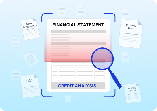 AI extracting and validating MSME financial statements, GST data, invoices and bank statements to accelerate underwriting decisions.