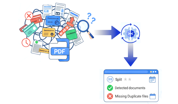 AI-based document identification recognizing ID proofs like Aadhaar, PAN and onboarding documents without manual rules.