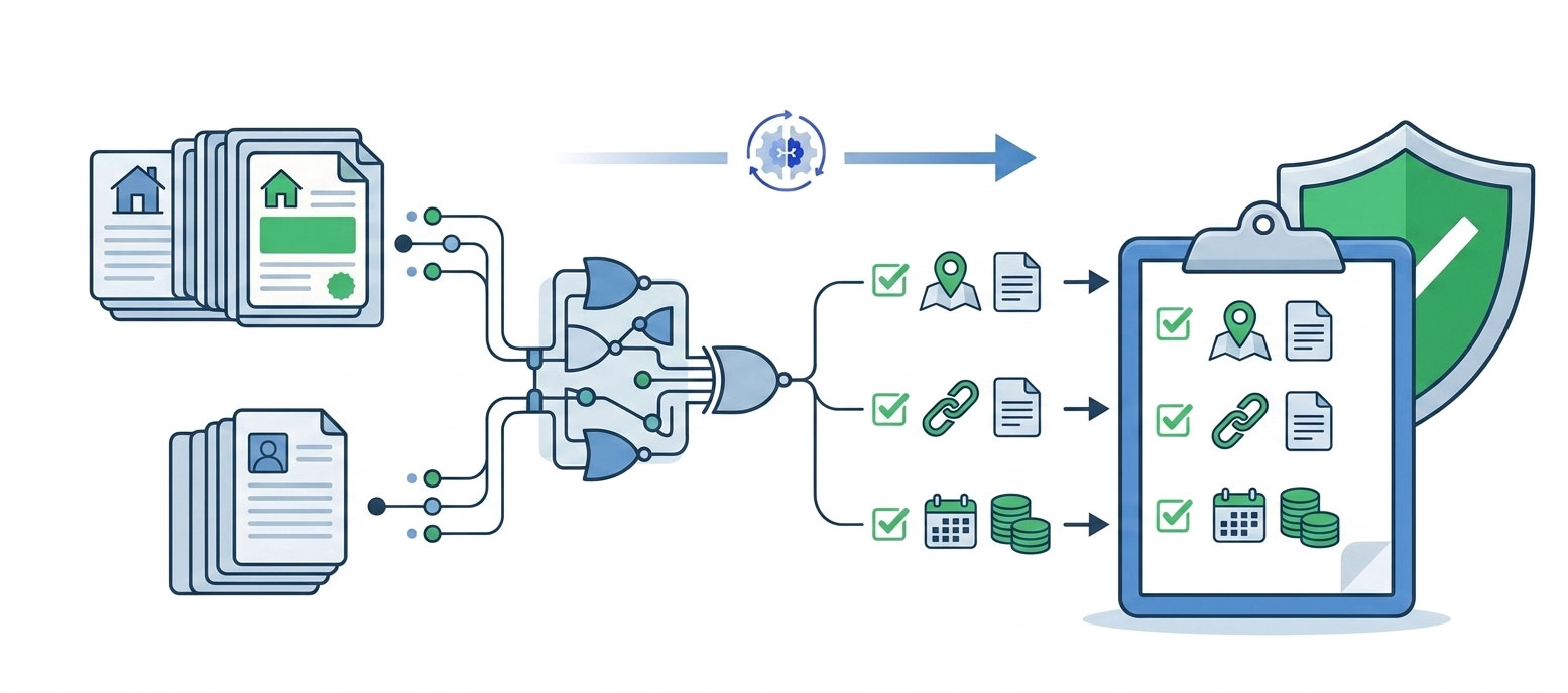 Checklist driven LAP quality control validation checking mandatory fields, expiry and consistency across documents.